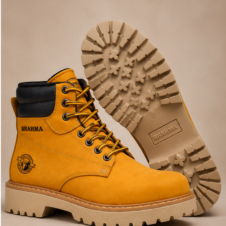 Bota Brahma Color Mostaza – Resistente, Cómoda y Antideslizante
