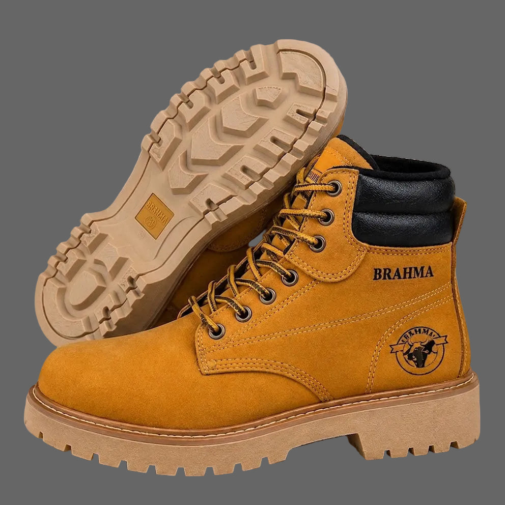 Bota Brahma Mostaza y Negra – Resistente, Cómoda y con Gran Agarre