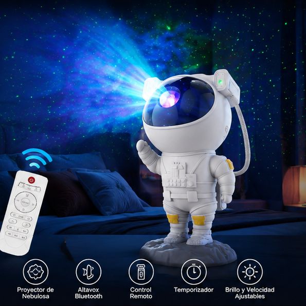 Lámpara Proyector Astronauta Bluetooth 🌌👨‍🚀