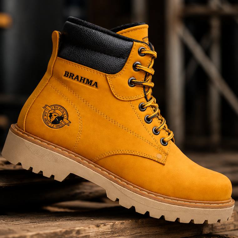 Bota Brahma Color Mostaza – Resistente, Cómoda y Antideslizante