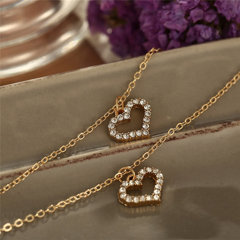 Trendy Multilayer Heart Butterfly Necklace for Women - My Store